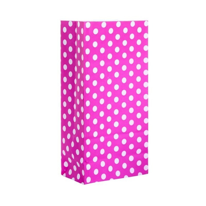 BOLSA COTILLON LUNARES FUCSIA/BLANCO