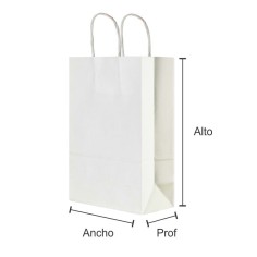 BOLSA BOUTIQUE BLANCA FONDO CUADRADO CON MANIJA