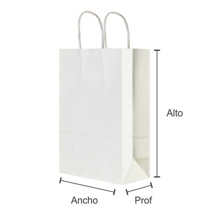 BOLSA BOUTIQUE BLANCA FONDO CUADRADO CON MANIJA