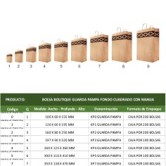 BOLSA BOUTIQUE GUARDA PAMPA FONDO CUADRADO CON MANIJA 2