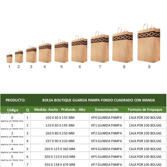 BOLSA BOUTIQUE GUARDA PAMPA FONDO...