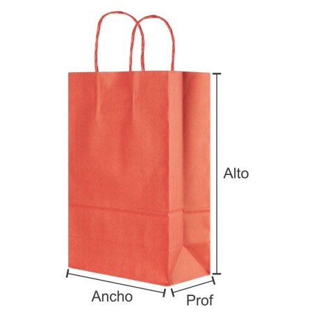 BOLSA BOUTIQUE ROJA FONDO CUADRADO CON MANIJA