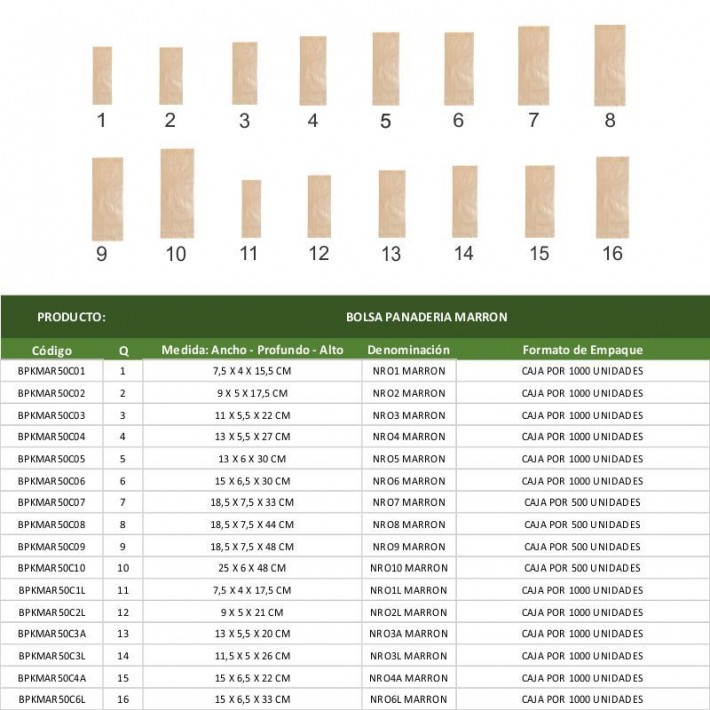 BOLSA PANADERIA MARRON