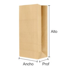 BOLSA FAST FOOD MARRON SIN MANIJA FONDO CUADRADO