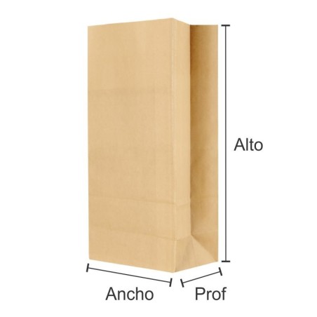 BOLSA FAST FOOD MARRON SIN MANIJA FONDO CUADRADO