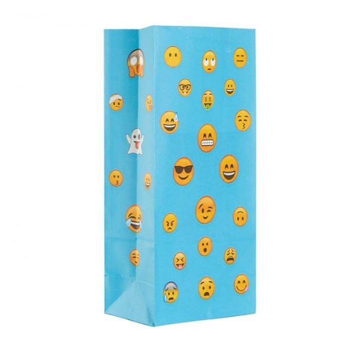 BOLSA COTILLON FUNNY EMOTICONES TURQUESA
