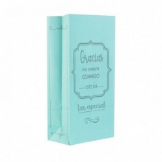 BOLSA COTILLON FRASES " GRACIAS" FONDO TIFFANY