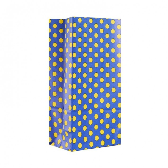 BOLSA COTILLON LUNARES AZUL/AMARILLO