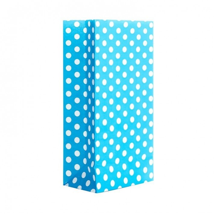 BOLSA COTILLON LUNARES CELESTE/BLANCO