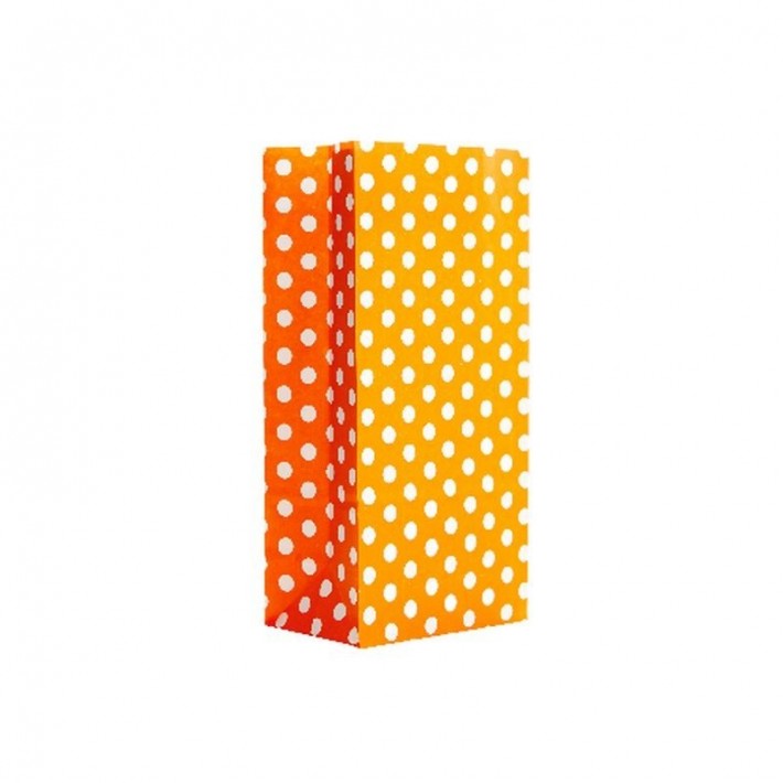 BOLSA COTILLON LUNARES NARANJA/BLANCO