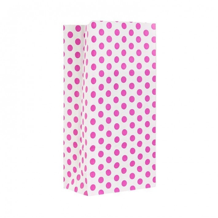 BOLSA COTILLON LUNARES BLANCO/FUCSIA