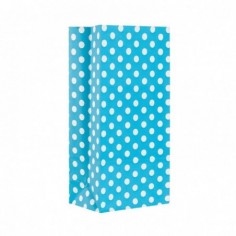 BOLSA COTILLON LUNARES TURQUESA/BLANCO