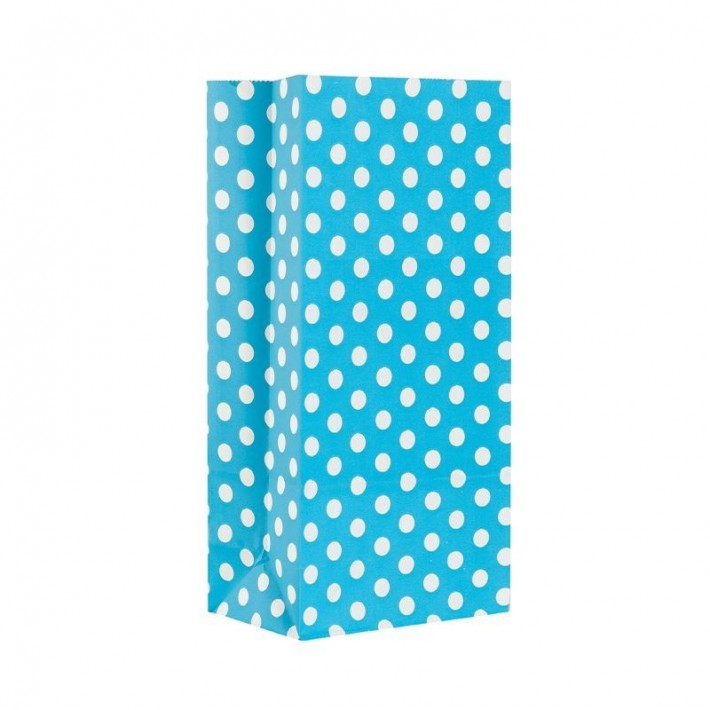 BOLSA COTILLON LUNARES TURQUESA/BLANCO