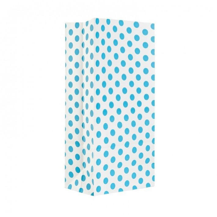 BOLSA COTILLON LUNARES BLANCO/TURQUESA