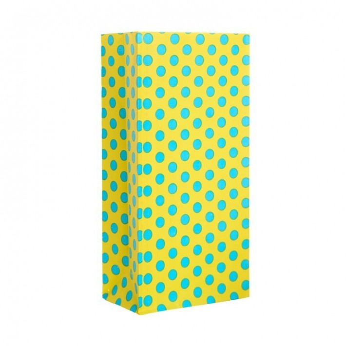 BOLSA COTILLON LUNARES AMARILLO/TURQUESA