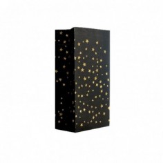 BOLSA COTILLON STAMPING "ESTRELLAS NEGRO/DORADO"