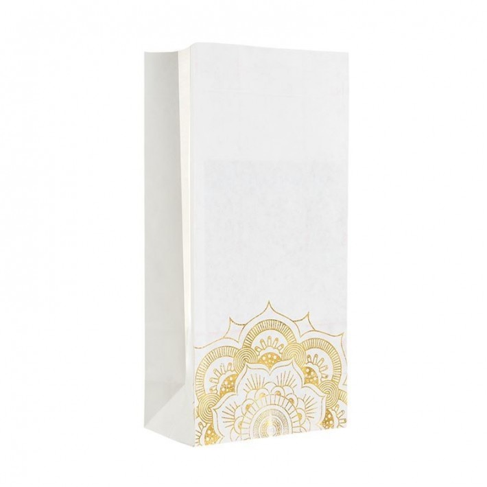 BOLSA COTILLON STAMPING "MANDALAS BLANCO/DORADO"