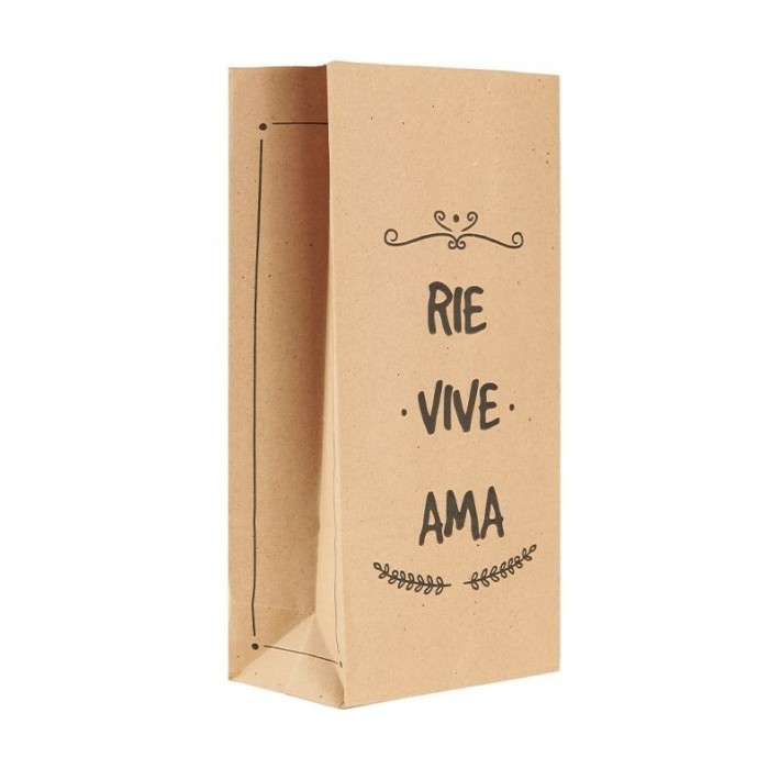 BOLSA COTILLON FRASES "RIE VIVE AMA"